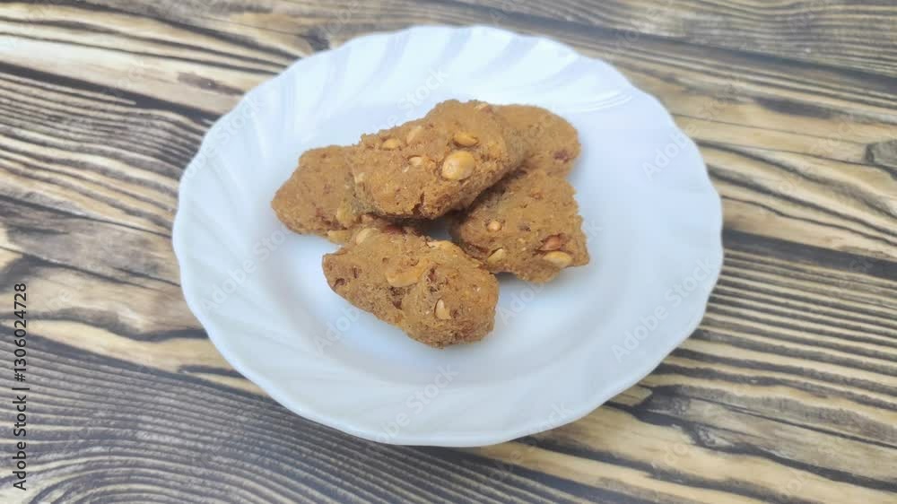 Mentho, or Tholo, is a traditional Javanese food made from grated coconut, cassava and tolo nuts. It has a savory taste. On wooden table. Mentho, or Tholo, is a traditional Javanese food made from grated coconut, cassava and tolo nuts. It has a savory taste. On wooden table.