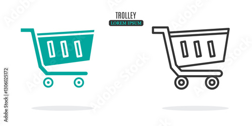 Illustration symbol. Trolley abstract illustration design. Stock vector icon.