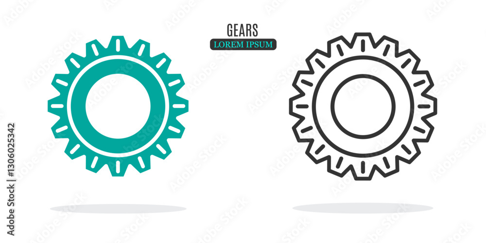 Fototapeta premium Illustration symbol. Gears abstract illustration design. Stock vector icon.