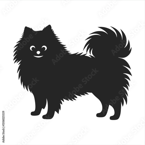 Pomeranian Dog Silhouette vector illustration