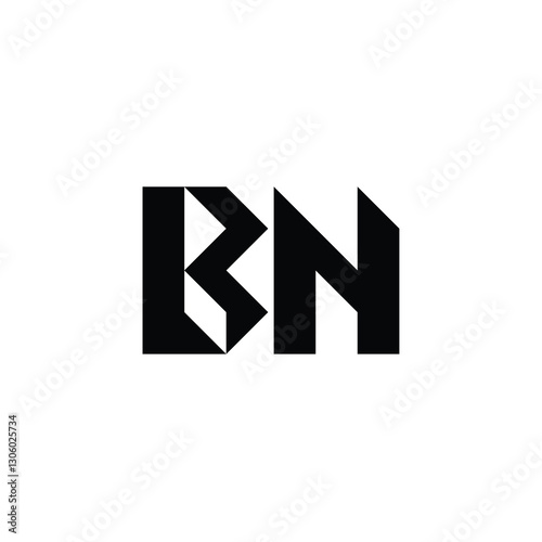 BN monogram logo design letter text name symbol monochrome logotype alphabet character simple logo