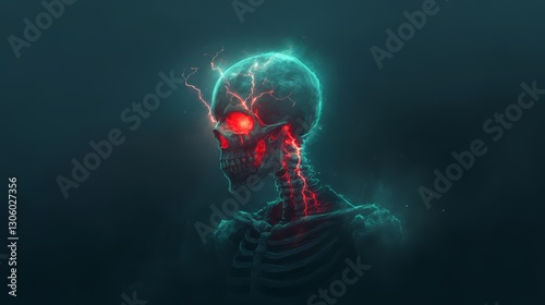a skeleton mage with lightning arking around its boney form