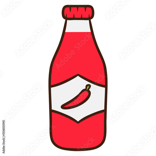bottle of chilli ketchup illustration