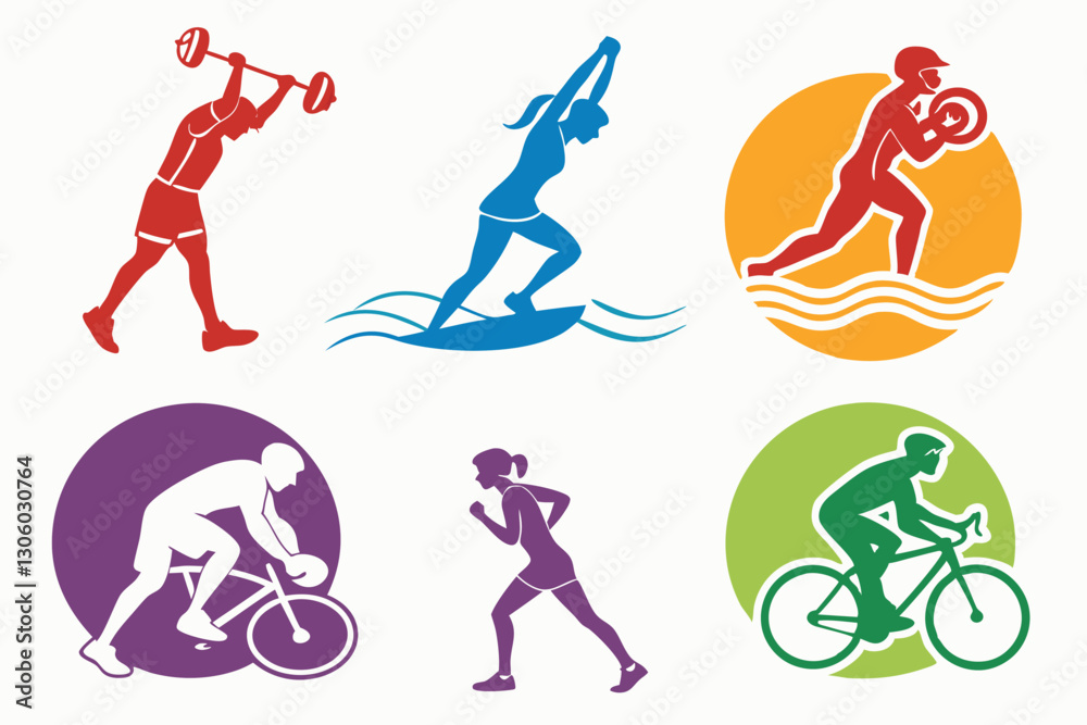 set of Fitness Silhouette vector illustration set of Fitness Silhouette vector illustration