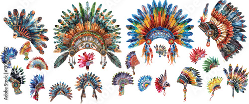 indian headpiece watercolor illustration