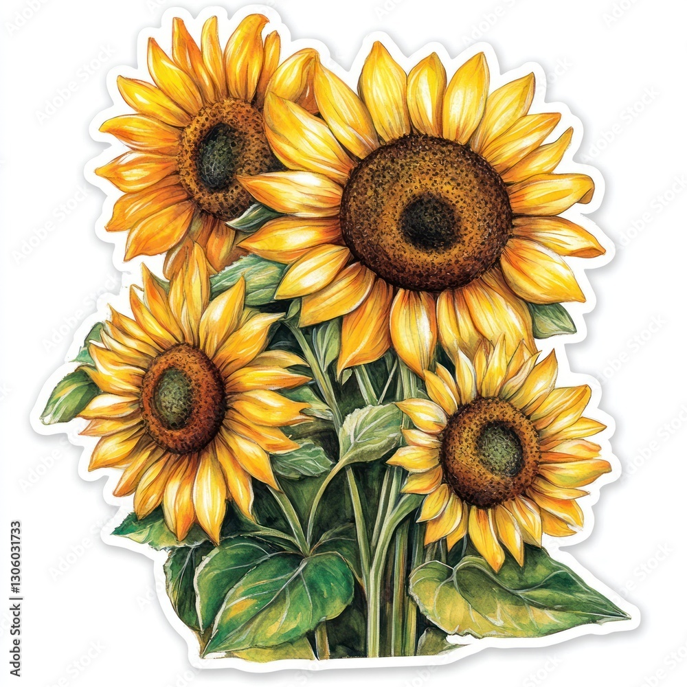 Fototapeta premium Sunflower farm transparent sticker