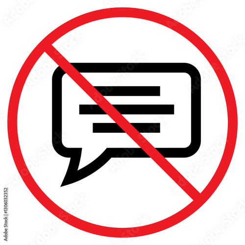 Illustration of No Chatting Sign Icon
