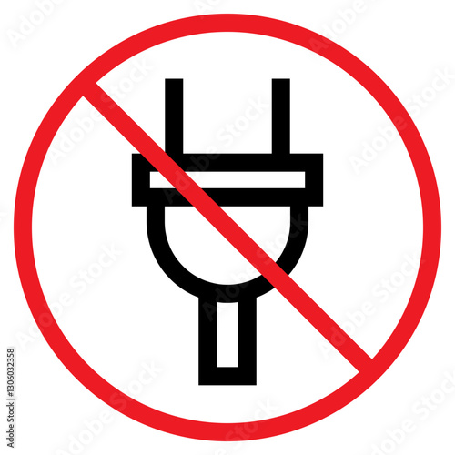 Illustration of No Charging Sign Icon