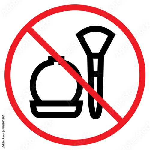 Illustration of No Cosmetics Sign Icon