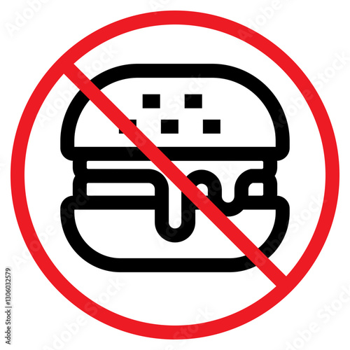 Illustration of No Food Sign Icon