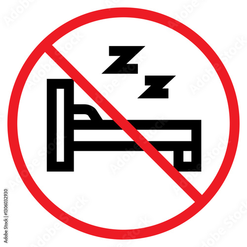 Illustration of No Resting Sign Icon