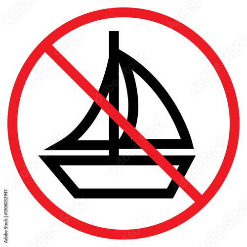 Illustration of No Sailing Sign Icon