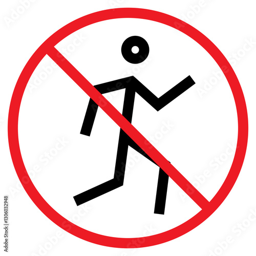 Illustration of No Running Sign Icon