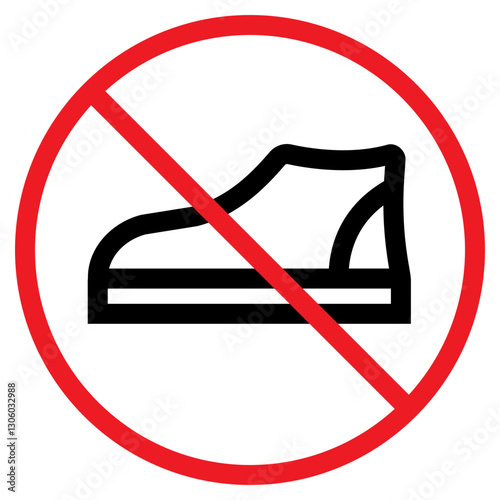 Illustration of No Shoes Sign Icon