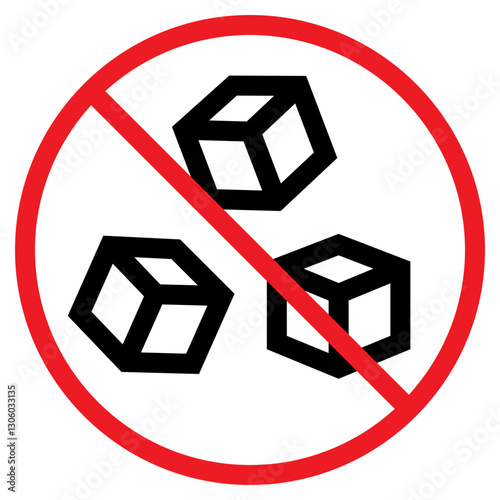 Illustration of No Sugar Sign Icon