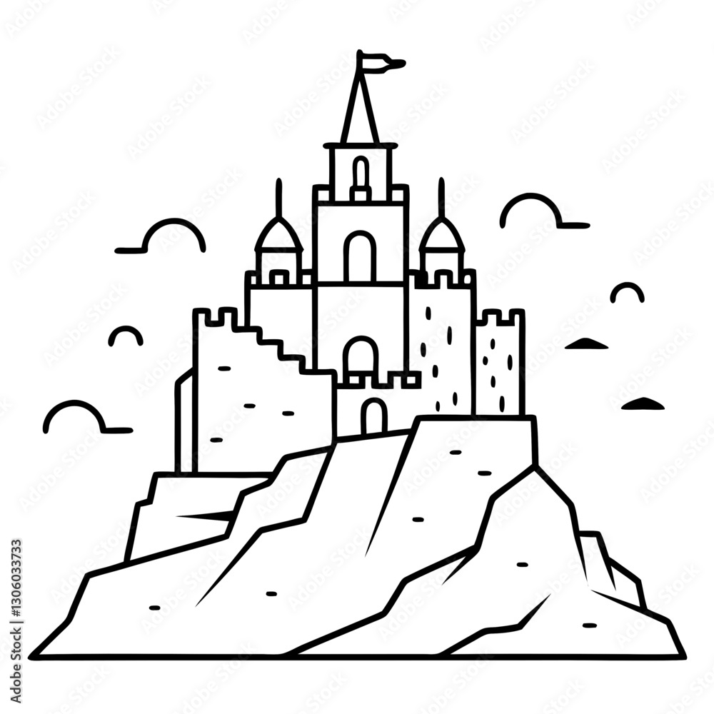 Naklejka premium castle on the hill