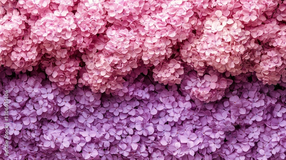 Pink and purple hydrangea flower wall Pink and purple hydrangea flower wall