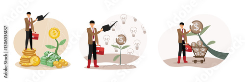 Pension fund concept. Start up or fund raising. Savings or Investing.