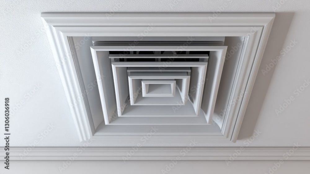 Obraz premium Ceiling-mounted air vent with an energy-efficient airflow system.