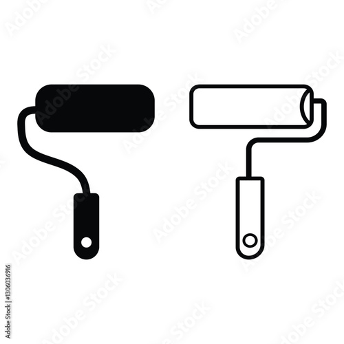 paint roller vector illustration
