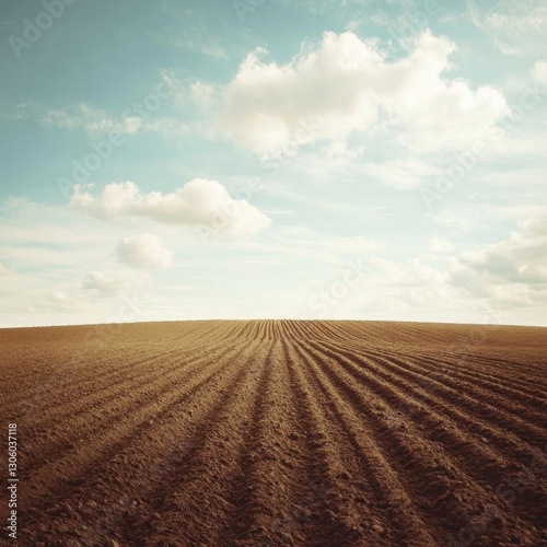 Plowed Field Under a Cloudy Sky: A Promise of New Growth