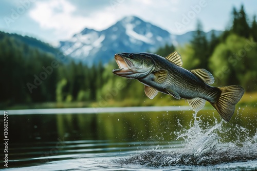 Largemouth Jump created with Generative AI Technology, ai, generative