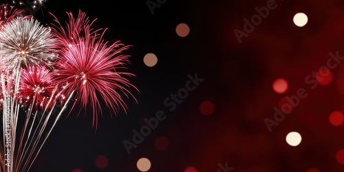 A spectacular display of colorful fireworks bursting in the night sky, symbolizing celebrations, joy, and the excitement of special occasions and events.