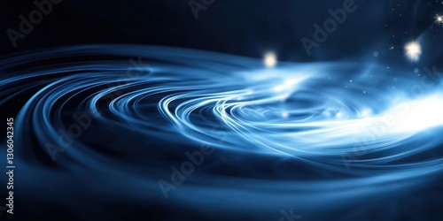 This abstract image features swirling blue light patterns evoking a sense of motion, depth, and tranquility, making it perfect for artistic exploration and imagination.