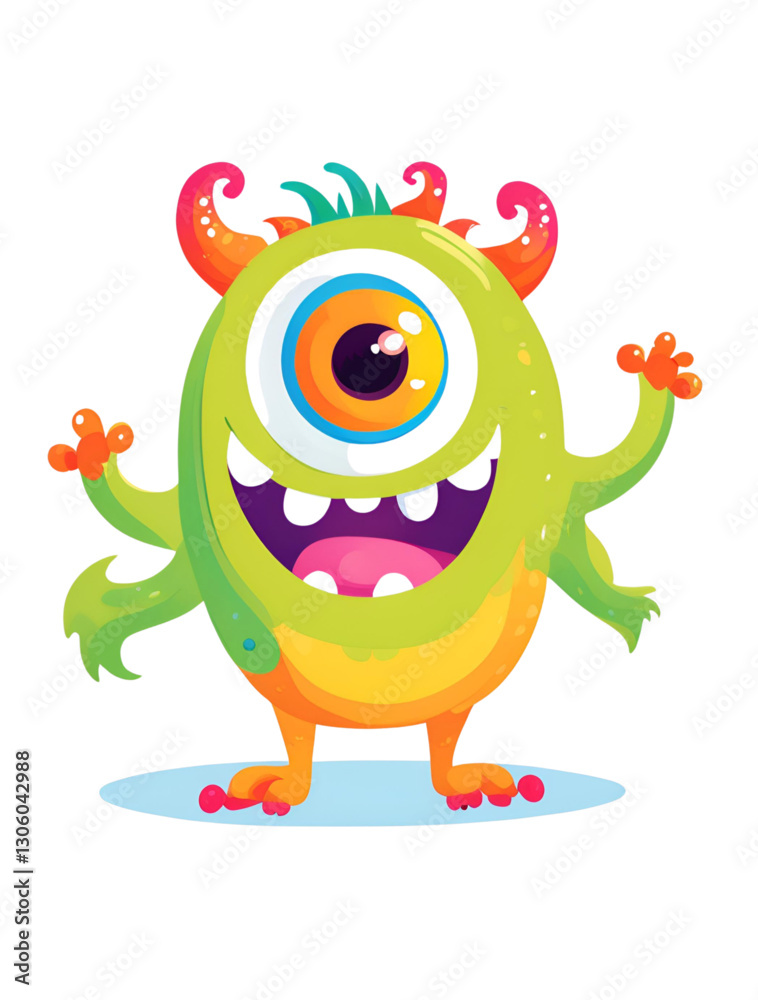 happy cute monster vector happy cute monster vector