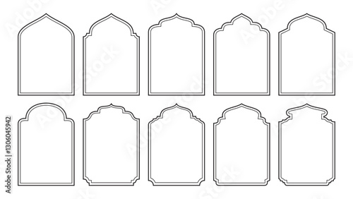 islamic shape set collection lineart vector design
