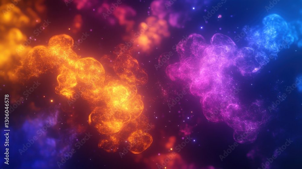 Fototapeta premium Beautiful colorful nebulas scattered against a dark background of space