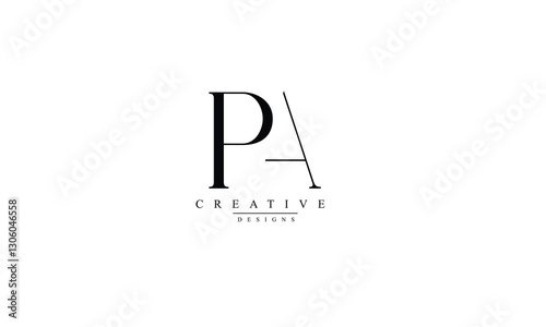 Alphabet letters Initials Monogram logo PA A P 