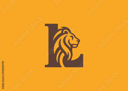 Letter L Lion Logo – A bold letter "L" integrated with a lion’s head, representing leadership and power.