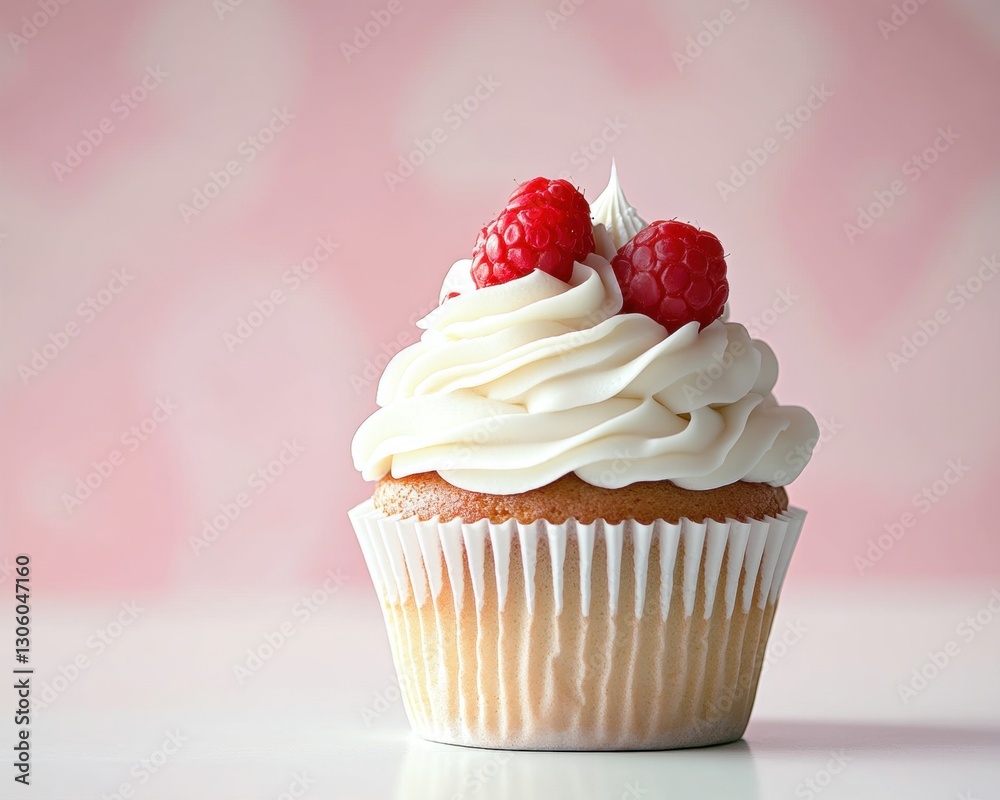 Delectable cupcake with a whimsical raspberry topping perfect for celebrating special occasions Delectable cupcake with a whimsical raspberry topping perfect for celebrating special occasions