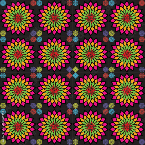 Vibrant Floral Geometric Pattern