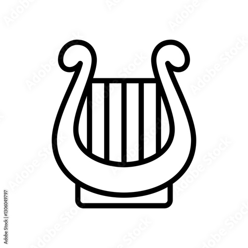 Harp icon line vector design with trendy style