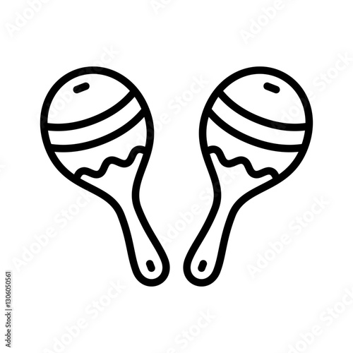 Maracas icon line vector design with trendy style