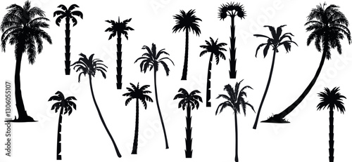Wallpaper Mural Black Silhouette of Palm Tree Perfect for Designs Torontodigital.ca