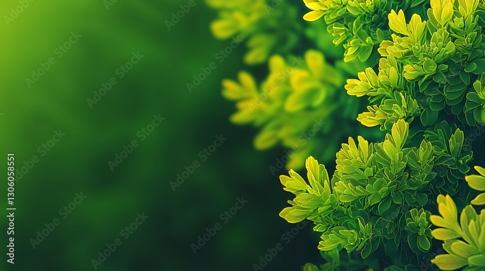 Closeup of Vibrant Green and Yellow Leaves with Soft Lighting Closeup of Vibrant Green and Yellow Leaves with Soft Lighting