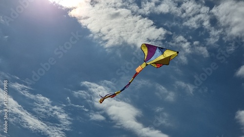 kite kites flying on the sky rope hand playing