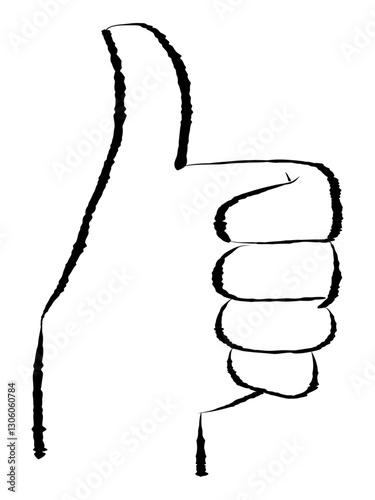 手描きのサムズアップ