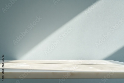 calm essence of freshly wiped table with minimalistic composition in well-lit room