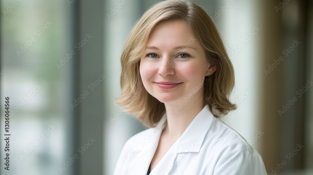 Smiling veterinarian exudes compassion and care in a professional portrait.
Smiling veterinarian exudes compassion and care in a professional portrait.