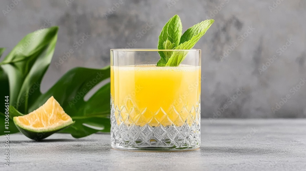 Fototapeta premium Refreshing citrus drink home bar beverage photography modern kitchen close-up refreshment