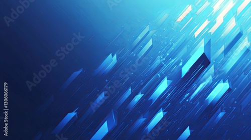 Abstract Blue Arrows Digital Upward Movement