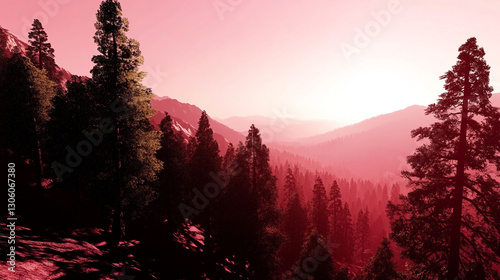 minimalistic mountain landscape with sky. simple illustration
