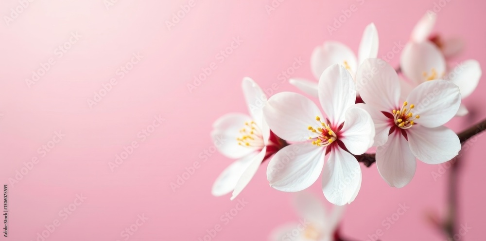 Delicate white blossoms on a soft pink backdrop, delicate, sweet Delicate white blossoms on a soft pink backdrop, delicate, sweet