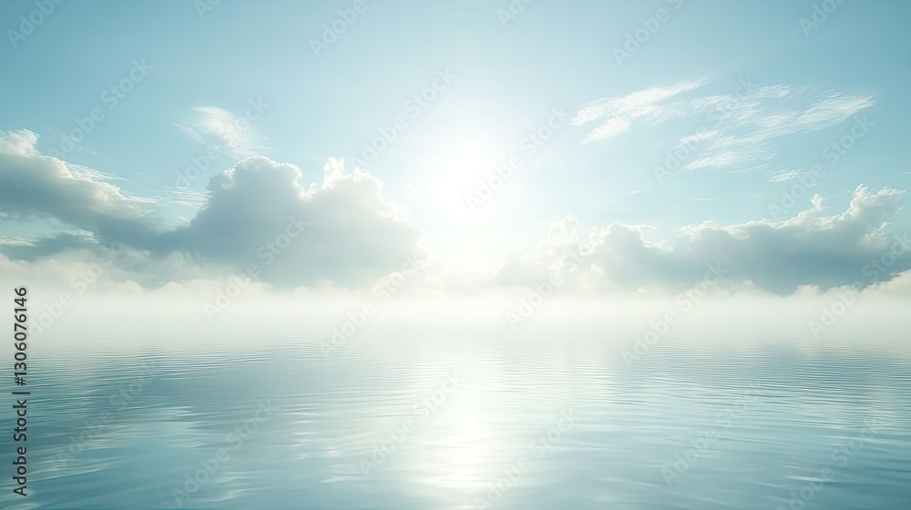 A pure misty fog filling the air over a calm lake, with soft natural light filtering through and space for text. A pure misty fog filling the air over a calm lake, with soft natural light filtering through and space for text.