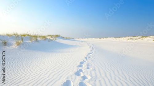 Wallpaper Mural A pure pristine white sand beach stretching into the distance, with no footprints, creating space for copy. Torontodigital.ca