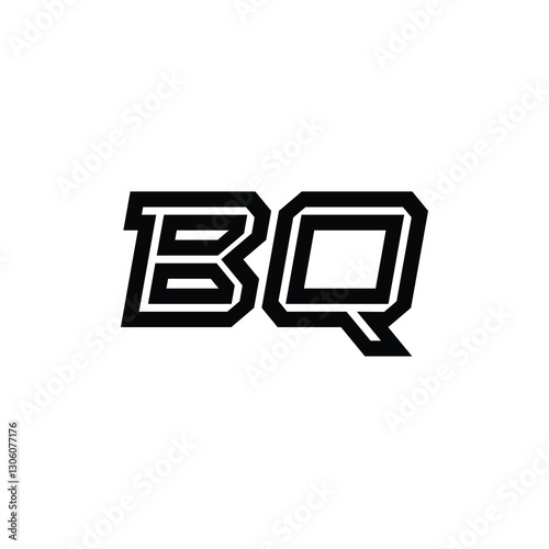 BQ monogram logo design letter text name symbol monochrome logotype alphabet character simple logo